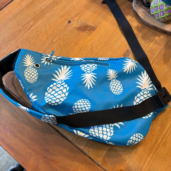 The Kamo womens pineapple crossbody sling backpack blue - Picture 4 of 10
